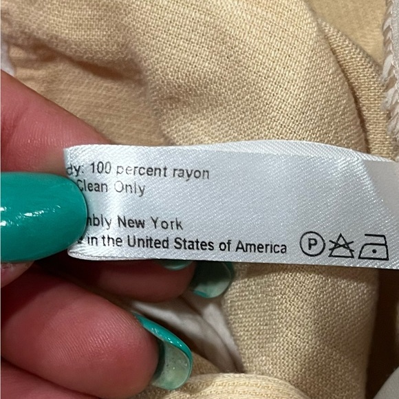 Assembly Womens Wide Leg Corduroy Pants High Rise Raw Hem Rayon Cream Size XS - Picture 8 of 12